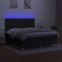 Box spring bed mattress and LED lights black fabric 160x200 cm by , Beds and slatted bases - Ref: Foro24-3135367, Price: 592,...