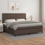 Boxspringbett mit brauner Kunstledermatratze 200x200 cm von , Betten und Lattenroste - Ref: Foro24-3142806, Preis: 684,79 €, ...