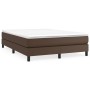 Cama box spring con colchón cuero sintético marrón 140x190 cm de , Camas y somieres - Ref: Foro24-3144258, Precio: 413,99 €, ...