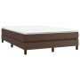 Cama box spring con colchón cuero sintético marrón 140x190 cm de , Camas y somieres - Ref: Foro24-3144258, Precio: 413,99 €, ...