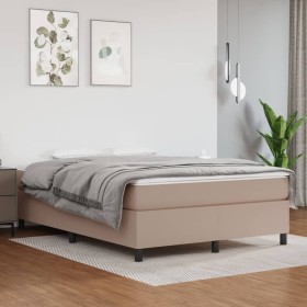 Cama box spring con colchón cuero sintético capuchino 140x190cm de , Camas y somieres - Ref: Foro24-3144607, Precio: 439,99 €...