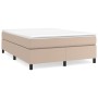 Box spring bed with cappuccino synthetic leather mattress 140x190cm by , Beds and slatted bases - Ref: Foro24-3144607, Price:...