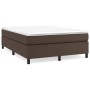 Cama box spring con colchón cuero sintético marrón 140x190 cm de , Camas y somieres - Ref: Foro24-3144605, Precio: 454,33 €, ...