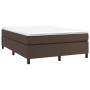 Cama box spring con colchón cuero sintético marrón 140x190 cm de , Camas y somieres - Ref: Foro24-3144605, Precio: 454,33 €, ...