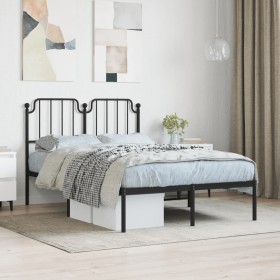 Bed frame with black metal headboard 120x190 cm by , Beds and slatted bases - Ref: Foro24-373884, Price: 86,99 €, Discount: %