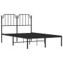 Estructura de cama con cabecero metal negro 120x190 cm de , Camas y somieres - Ref: Foro24-373884, Precio: 86,99 €, Descuento: %