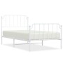 White metal bed frame with headboard and footboard 100x190 cm by , Beds and slatted bases - Ref: Foro24-373948, Price: 67,55 ...