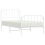 White metal bed frame with headboard and footboard 100x190 cm by , Beds and slatted bases - Ref: Foro24-373948, Price: 67,55 ...