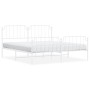 Estructura cama metal con cabecero y estribo blanco 160x200 cm de , Camas y somieres - Ref: Foro24-373957, Precio: 107,99 €, ...