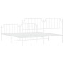 Metal bed frame with headboard and white footboard 160x200 cm by , Beds and slatted bases - Ref: Foro24-373957, Price: 108,31...