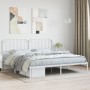 Estructura de cama con cabecero metal blanca 200x200 cm de , Camas y somieres - Ref: Foro24-373943, Precio: 103,95 €, Descuen...