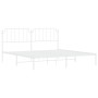 Estructura de cama con cabecero metal blanca 200x200 cm de , Camas y somieres - Ref: Foro24-373943, Precio: 103,95 €, Descuen...