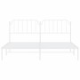 Estructura de cama con cabecero metal blanca 200x200 cm de , Camas y somieres - Ref: Foro24-373943, Precio: 103,95 €, Descuen...