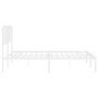 Estructura de cama con cabecero metal blanca 200x200 cm de , Camas y somieres - Ref: Foro24-373943, Precio: 103,95 €, Descuen...