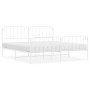 Estructura cama metal con cabecero y pie cama blanco 193x203 cm de , Camas y somieres - Ref: Foro24-373960, Precio: 117,37 €,...