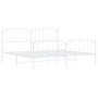 Estructura cama metal con cabecero y pie cama blanco 193x203 cm de , Camas y somieres - Ref: Foro24-373960, Precio: 117,37 €,...