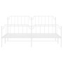 Estructura cama metal con cabecero y pie cama blanco 193x203 cm de , Camas y somieres - Ref: Foro24-373960, Precio: 117,37 €,...