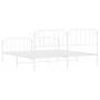 Estructura cama metal con cabecero y pie cama blanco 193x203 cm de , Camas y somieres - Ref: Foro24-373960, Precio: 117,37 €,...