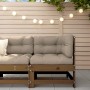 Honey Brown Solid Pine Wood Corner Sofa by , Modular outdoor sofas - Ref: Foro24-825474, Price: 55,99 €, Discount: %