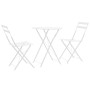 Garden bistro table and chairs set, 3 pieces, white steel by vidaXL, Garden sets - Ref: Foro24-44357, Price: 96,53 €, Discoun...