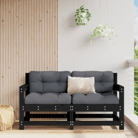 Garden corner sofas 2 pcs solid black pine wood by , Modular outdoor sofas - Ref: Foro24-825510, Price: 132,66 €, Discount: %