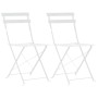 Garten Bistrotisch und Stühle 3 Stück weißer Stahl von vidaXL, Gartensets - Ref: Foro24-44357, Preis: 96,53 €, Rabatt: %