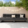 Central garden sofas 2 pcs gray pine wood 120x80 cm by , Modular outdoor sofas - Ref: Foro24-825718, Price: 211,80 €, Discoun...