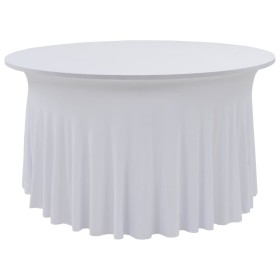 Fundas elásticas para mesa 2 uds con falda 150x74 cm blanco de vidaXL, Fundas - Ref: Foro24-133582, Precio: 39,89 €, Descuent...