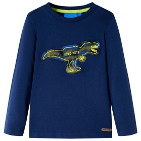 Navy blue long-sleeved children's t-shirt 128 by , Kids T-shirts - Ref: Foro24-13257, Price: 9,81 €, Discount: %