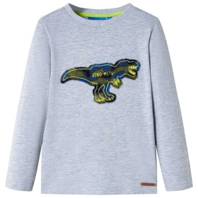 Children's long-sleeved gray melange t-shirt 104 by , Kids T-shirts - Ref: Foro24-13260, Price: 9,81 €, Discount: %