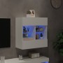 Wall-mounted TV cabinet with LED lights white 58.5x30x60.5 cm by , TV Furniture - Ref: Foro24-837092, Price: 57,05 €, Discoun...