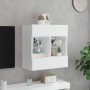 Wall-mounted TV cabinet with LED lights white 58.5x30x60.5 cm by , TV Furniture - Ref: Foro24-837092, Price: 57,05 €, Discoun...