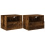 TV wall furniture 2 pcs smoked oak wood 40x30x30 cm by , TV Furniture - Ref: Foro24-836849, Price: 49,62 €, Discount: %