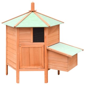 Solid pine and fir wood chicken coop 126x117x125 cm by vidaXL, Cages and habitats for small animals - Ref: Foro24-170645, Pri...