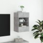 Wall-mounted TV cabinet with LED lights concrete gray 40x30x60.5 cm by , TV Furniture - Ref: Foro24-837084, Price: 51,64 €, D...