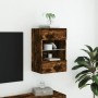 Wall-mounted TV cabinet with LED lights smoked oak 40x30x60.5 cm by , TV Furniture - Ref: Foro24-837086, Price: 46,06 €, Disc...