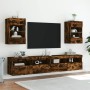 Wall-mounted TV cabinet with LED lights smoked oak 40x30x60.5 cm by , TV Furniture - Ref: Foro24-837086, Price: 46,06 €, Disc...