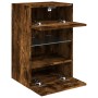 Wandmontierter TV-Schrank mit LED-Leuchten, geräucherte Eiche, 40 x 30 x 60,5 cm von , TV-Möbel - Ref: Foro24-837086, Preis: ...