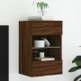 Wall-mounted TV cabinet with LED lights brown oak 40x30x60.5 cm by , TV Furniture - Ref: Foro24-837090, Price: 51,30 €, Disco...