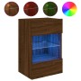 Wandmontierter TV-Schrank mit LED-Leuchten, braune Eiche, 40 x 30 x 60,5 cm von , TV-Möbel - Ref: Foro24-837090, Preis: 51,30...