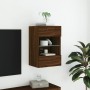 Wall-mounted TV cabinet with LED lights brown oak 40x30x60.5 cm by , TV Furniture - Ref: Foro24-837090, Price: 51,30 €, Disco...