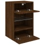 Wall-mounted TV cabinet with LED lights brown oak 40x30x60.5 cm by , TV Furniture - Ref: Foro24-837090, Price: 51,30 €, Disco...