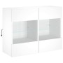 Wall-mounted TV cabinet with LED lights white 78.5x30x60.5 cm by , TV Furniture - Ref: Foro24-837099, Price: 68,68 €, Discoun...