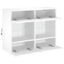 Wall-mounted TV cabinet with LED lights white 78.5x30x60.5 cm by , TV Furniture - Ref: Foro24-837099, Price: 68,68 €, Discoun...