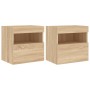 TV cabinet wall LED lights 2 pcs Sonoma Oak 40x30x40 cm by , TV Furniture - Ref: Foro24-837174, Price: 60,15 €, Discount: %