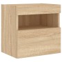 TV cabinet wall LED lights 2 pcs Sonoma Oak 40x30x40 cm by , TV Furniture - Ref: Foro24-837174, Price: 60,15 €, Discount: %