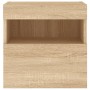 TV cabinet wall LED lights 2 pcs Sonoma Oak 40x30x40 cm by , TV Furniture - Ref: Foro24-837174, Price: 60,15 €, Discount: %