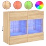 Wandmontierter TV-Schrank mit LED-Leuchten Sonoma-Eiche 78,5 x 30 x 60,5 cm von , TV-Möbel - Ref: Foro24-837101, Preis: 66,25...