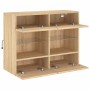 Wandmontierter TV-Schrank mit LED-Leuchten Sonoma-Eiche 78,5 x 30 x 60,5 cm von , TV-Möbel - Ref: Foro24-837101, Preis: 66,25...