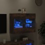 Wall-mounted TV cabinet with LED lights smoked oak 78.5x30x60.5 cm by , TV Furniture - Ref: Foro24-837103, Price: 67,99 €, Di...